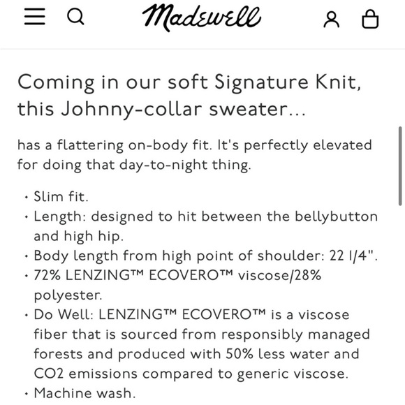 NWOT Madewell Signature Knit Johnny Collar Sweater Size XS - Picture 9 of 9